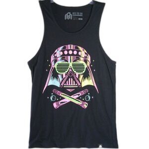 Into the AM Darth Vader Unisex Size S Black Tank Top Unisex Neon Colorful